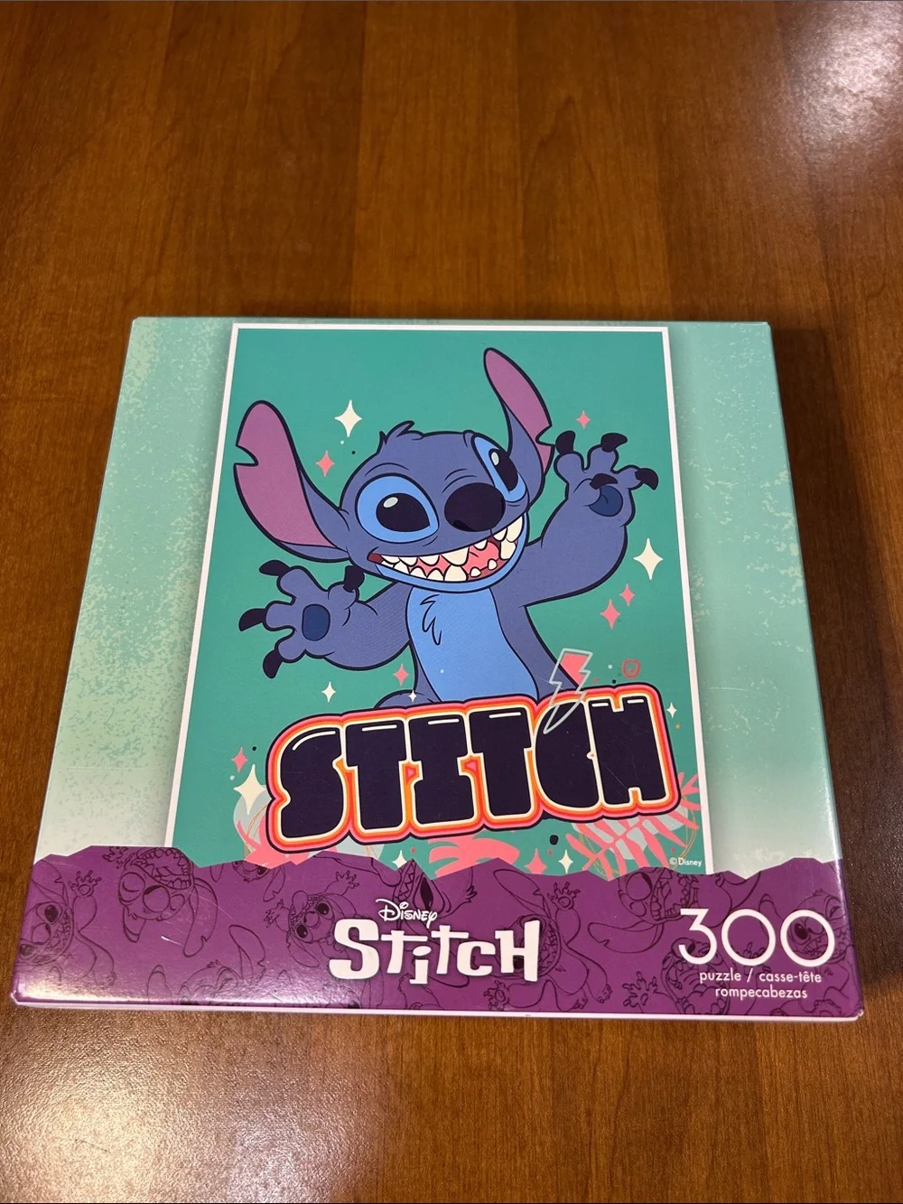 Disney Stitch 300-Piece Puzzle - Teal, Purple & Pink Artwork